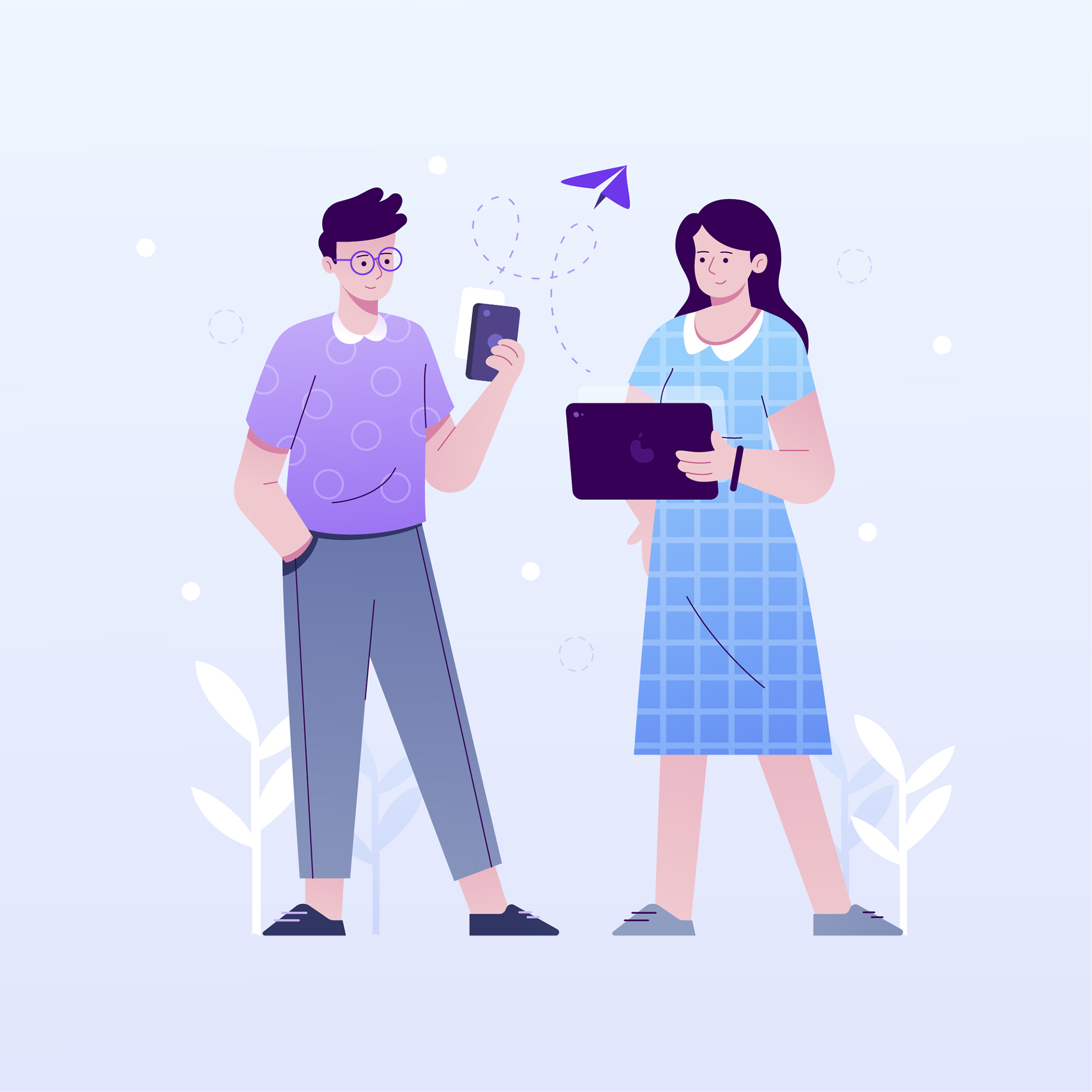 Friends sharing a referral invite on their phones